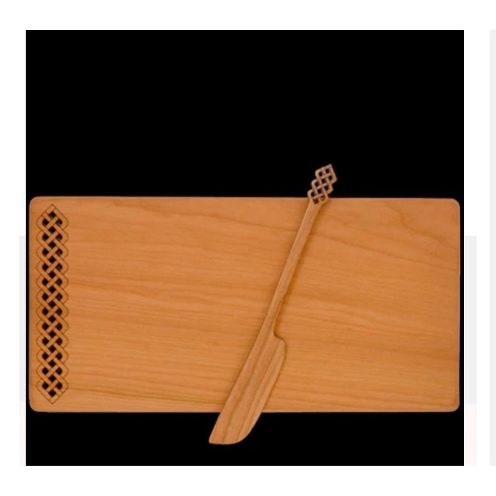 Moonspoon Cheese Bread Butter‎ Board Tray Spreader Handmade USA Cherry Wood